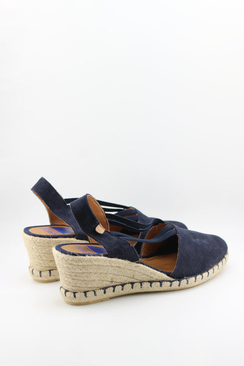 Verbenas Suede Espadrille Wedge Slingback Sandals